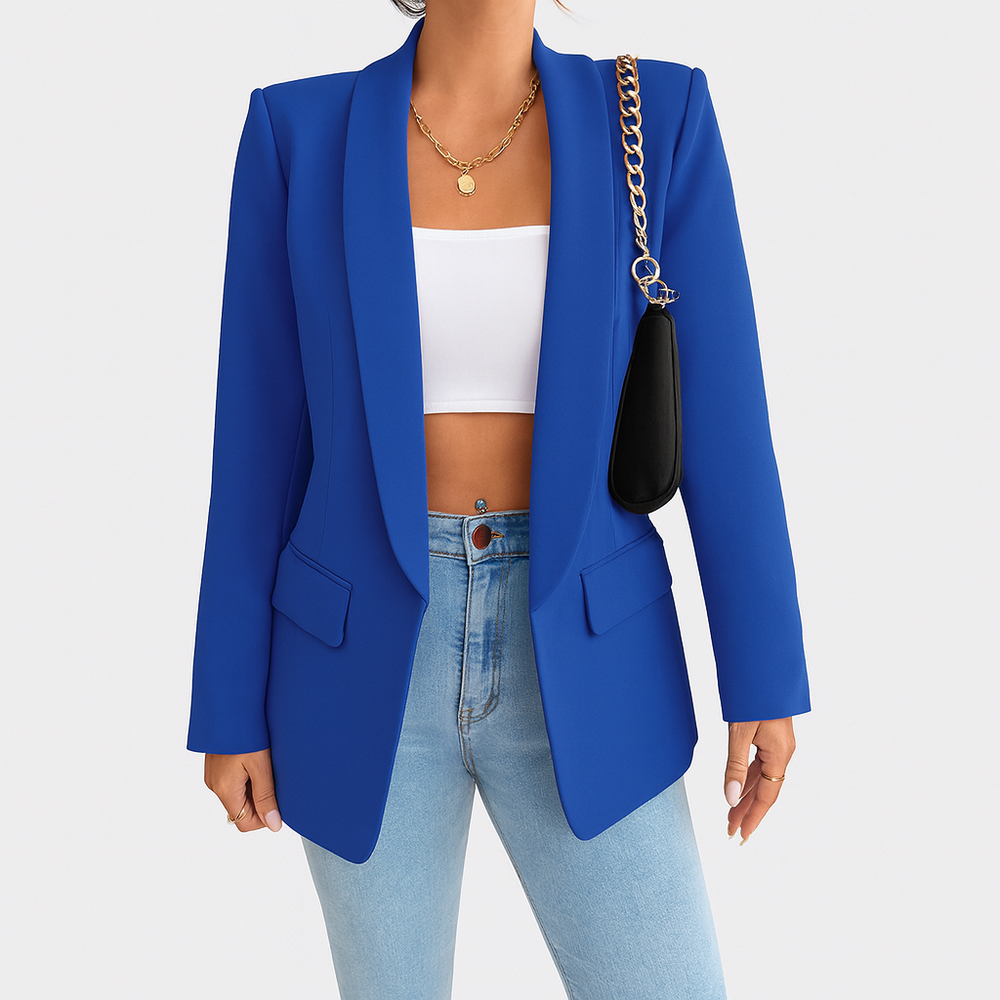 Veste blazer femme automne, tissu doux et confortable, parfaite pour une élégance quotidienne.