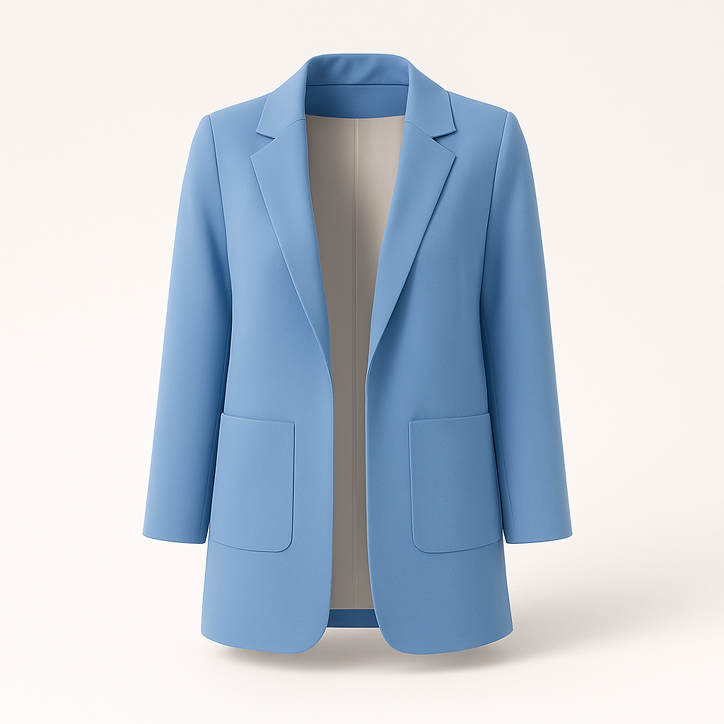 Blazer long femme élégant kaki pour l'automne. Veste chic décontractée, idéale bureau ou sortie.