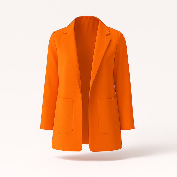 Blazer femme kaki automne, long et chic. Veste polyvalente, idéale pour un look professionnel.