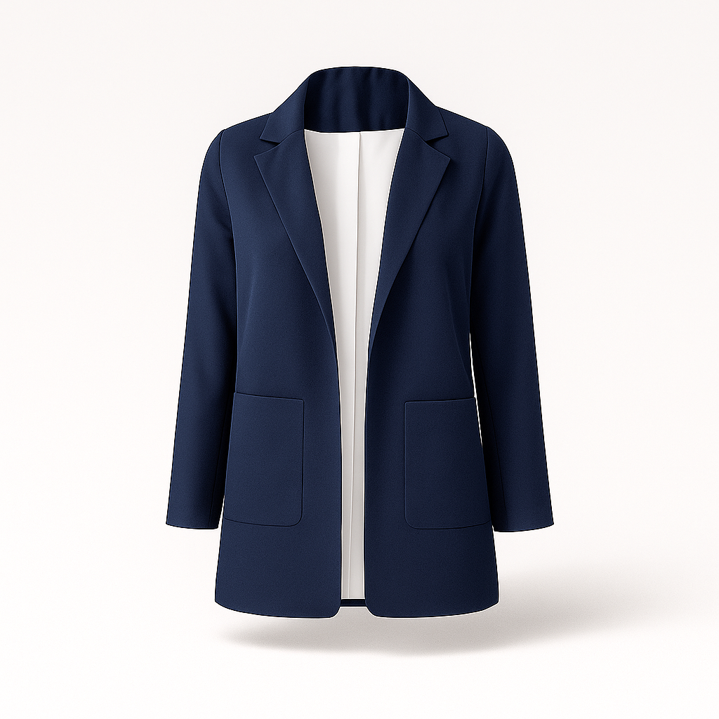 Blazer long et chic kaki pour femme. Veste professionnelle et décontractée, parfaite automne.