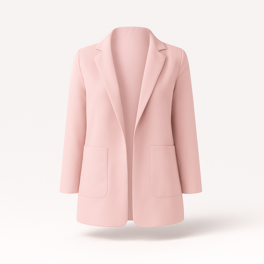 Blazer élégant kaki pour femme, coupe longue. Idéal pour un style automne, mode et polyvalent.