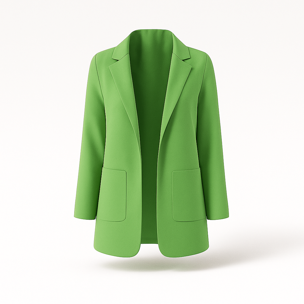 Veste blazer longue femme kaki. Éléments chic, décontracté et professionnel pour l'automne.
