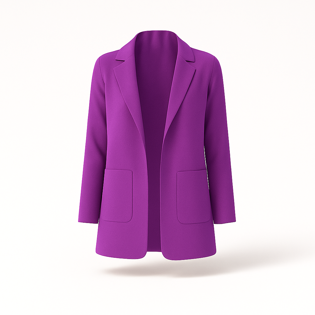 Blazer long kaki pour femme. Une veste mode et élégante, parfaite pour l'automne et le bureau.