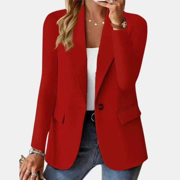 Blazer tailleur extensible femme, style chic et élégant, parfait pour le bureau ou une tenue décontractée.