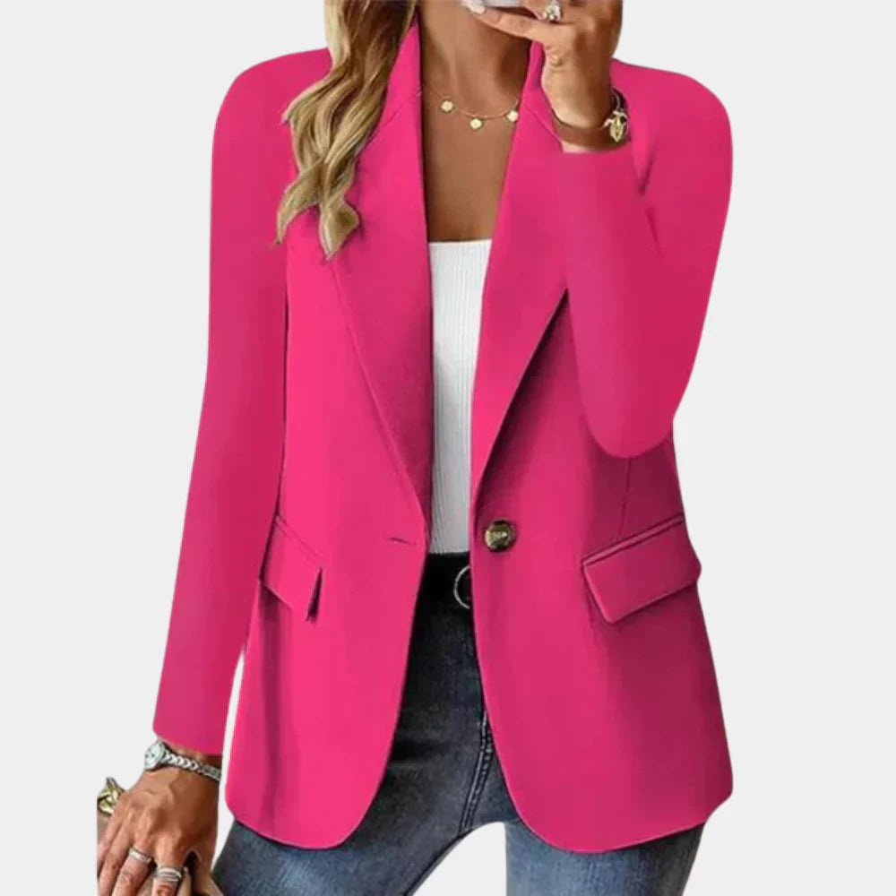 Élégant blazer de bureau pour femmes, coupe tailleur extensible, idéal pour une allure professionnelle et chic.