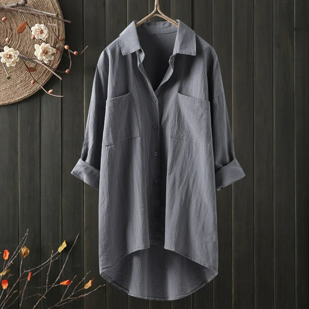 Blouse femme à manches longues, pour un style décontracté élégant et sans effort, très polyvalente.