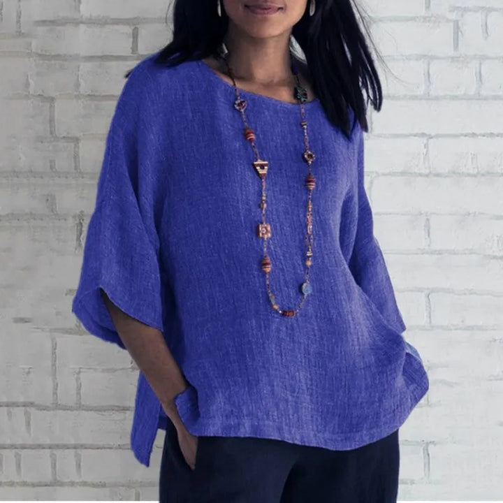 Blouse fluide Saori pour femme, chic et décontractée. Confort optimal pour la mode printanière et estivale.