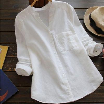 Blouse femme décontractée aérée, manches longues. Style chic et polyvalent pour le printemps-été. Confort quotidien.