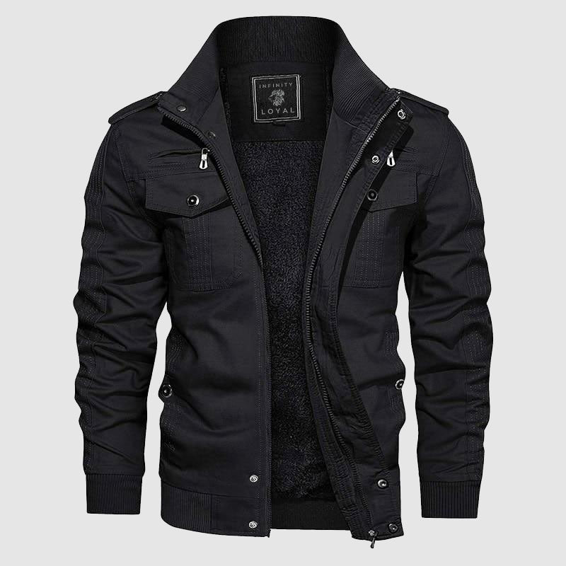 Veste pilote Aiden kaki pour homme, outwear chaude et confortable. Idéale pour l'hiver et l'automne casual.