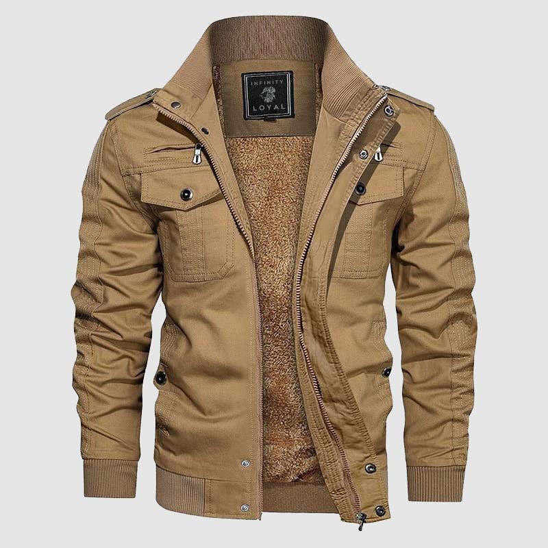 Blouson homme Aiden, veste aviateur chaude et stylée. Idéal pour un look urbain hivernal, disponible en noir.