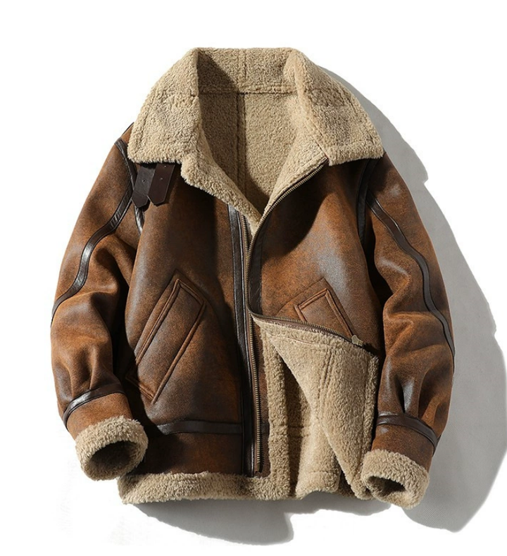 Veste aviateur homme design rétro pour mode masculine. Idéale automne/hiver, procure chaleur et un look chic intemporel.