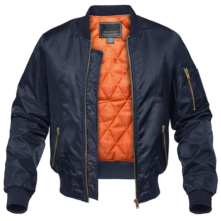 Blouson bomber homme, style aviateur. Coupe élégante et confortable. Vêtement polyvalent pour toutes saisons.