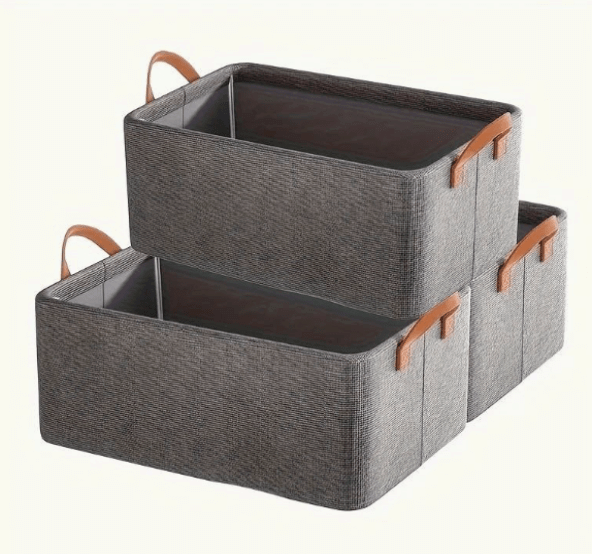 Boîte rangement vêtements pliable grande capacité.  Rangement optimal, tissu robuste, poignées solides.