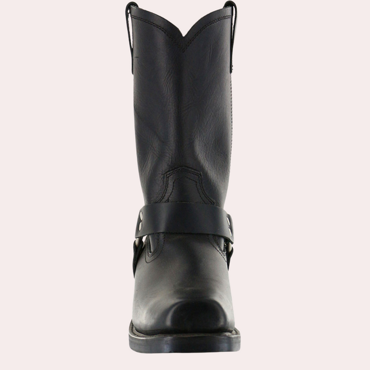 Bottes cowboy homme en cuir marron. Style western,  design classique et robuste.