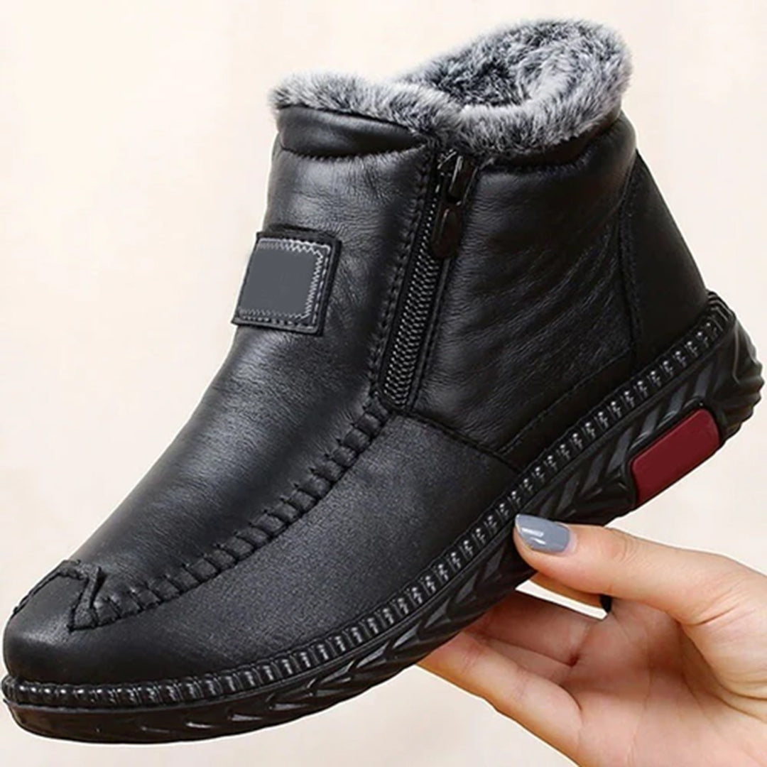 Bottes d'hiver Angela pour femme, couleur marron, chaudes et confortables, idéales pour la mode hivernale.