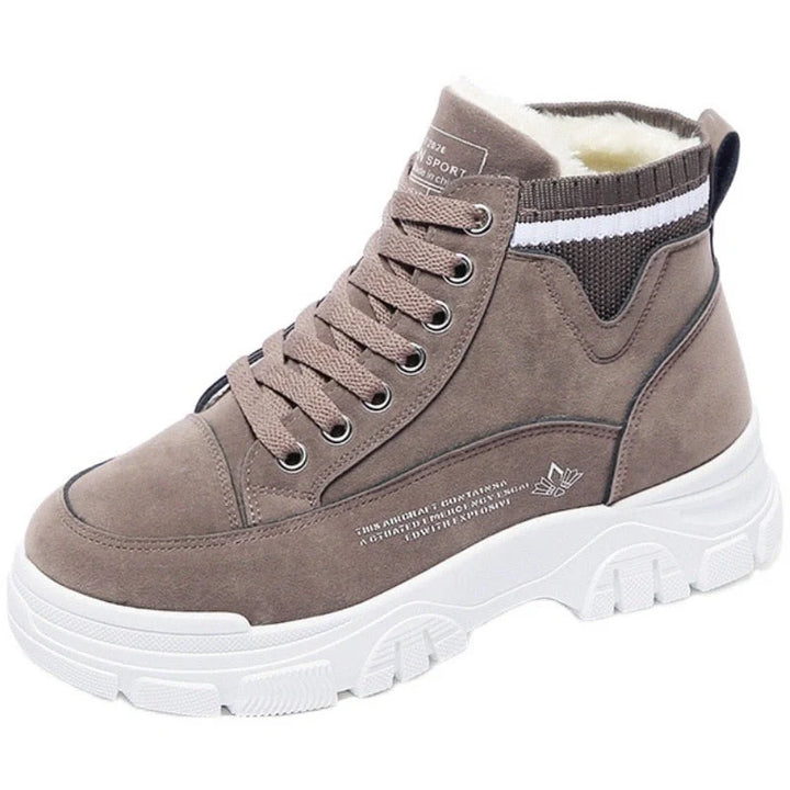 Bottes chaudes hiver femme à la cheville, coton doux, semelles épaisses pour confort et protection.