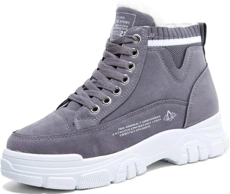 Bottes femme mode hiver en coton, semelles épaisses, chaudes et confortables pour un look douillet.