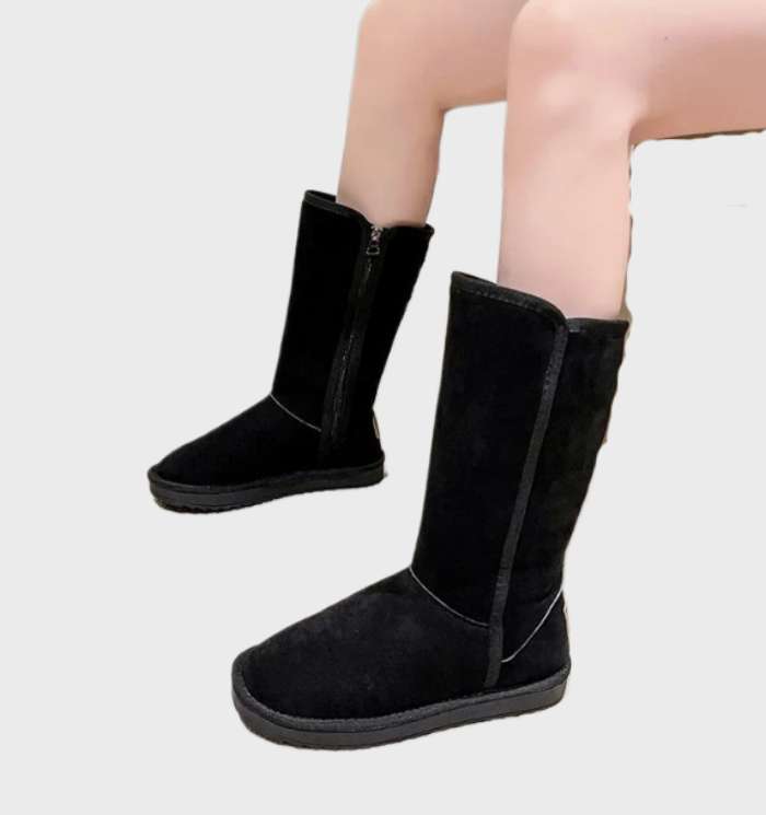 Bottes d'hiver femmes antidérapantes, chaudes et imperméables, avec fermeture éclair. Parfaites pour la neige et le confort hivernal.