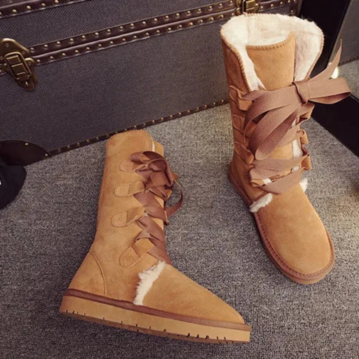 Bottes d'hiver chaudes pour femme, parfaites pour la neige, avec doublure confortable et style élégant.