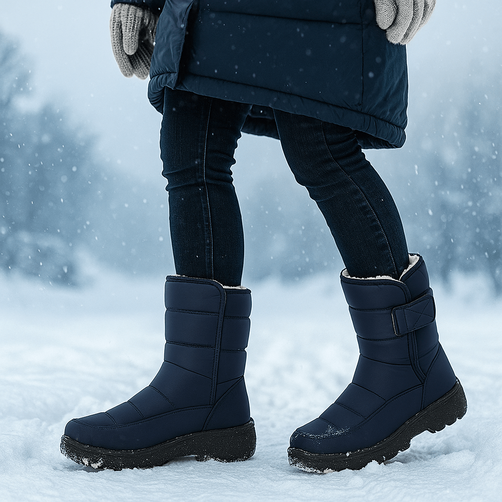 Bottes d'hiver femme élégantes, imperméables et antidérapantes, assurant style et protection contre le froid et la neige.