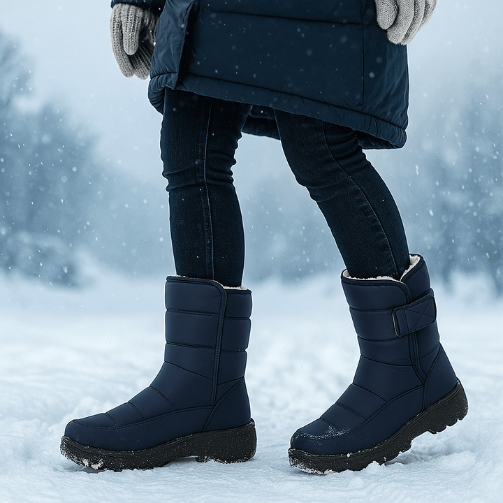 Bottes d'hiver femme élégantes, imperméables et antidérapantes, assurant style et protection contre le froid et la neige.