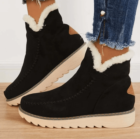 Bottines femme tendance pour l'hiver et l'automne, modèle chaud et confortable, parfaites pour la mode hivernale.