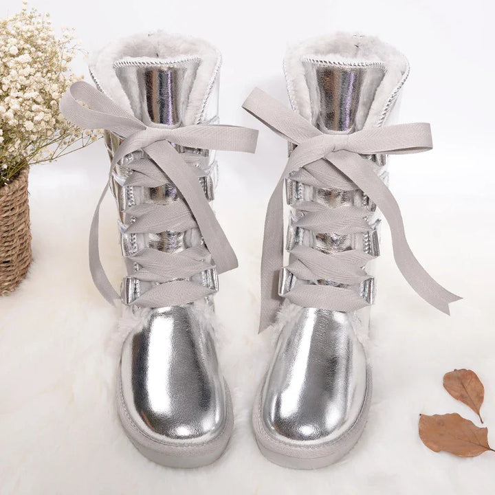 Bottes femme imperméables et antidérapantes, idéales pour l'hiver, la neige et les terrains glissants.