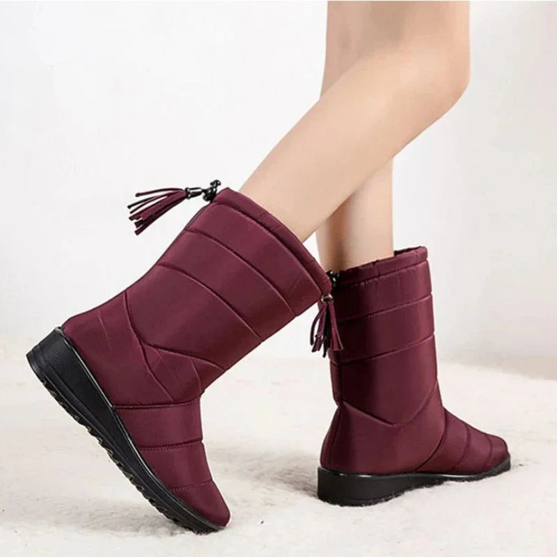 Bottes pour femme, hautes et imperméables, parfaites pour l'hiver, doublure chaude.