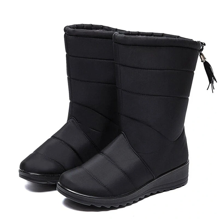Bottes d'hiver chaudes pour femmes, design haut, antidérapantes et résistantes à l'eau.