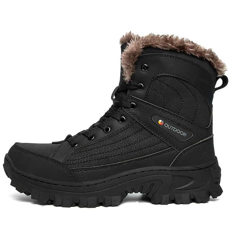 Gros plan sur la semelle antidérapante de bottes d'hiver pour une adhérence sur glace et neige.