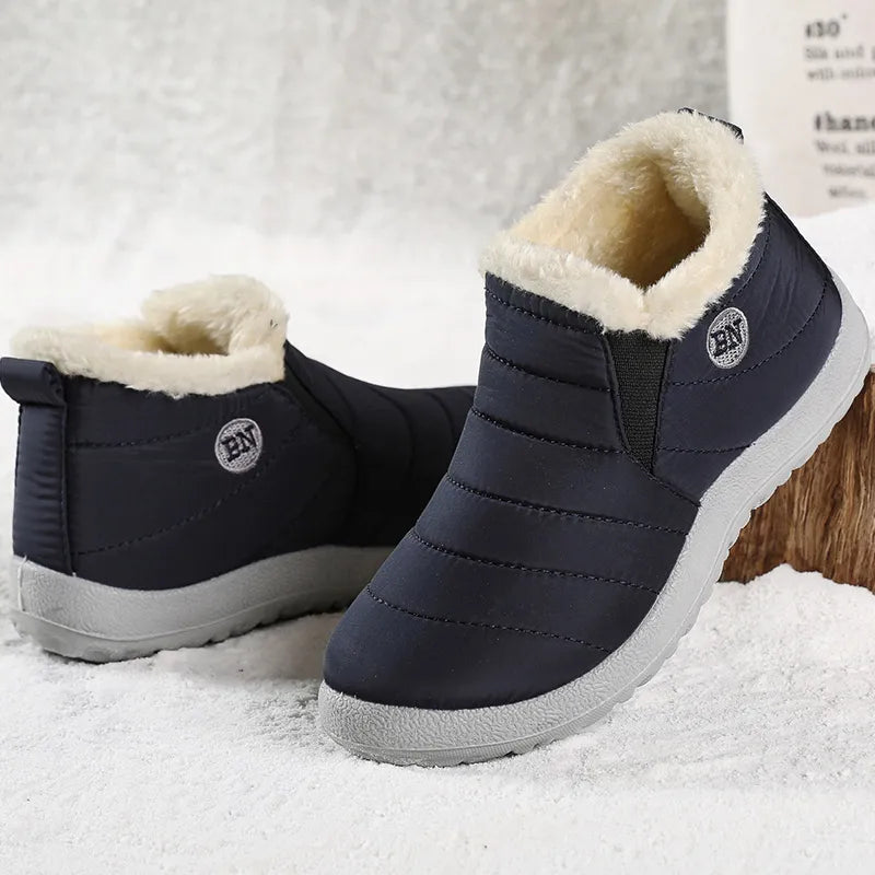 Bottes de neige pour femmes, imperméables et chaudes. Avec fourrure intérieure, elles offrent une protection antidérapante.
