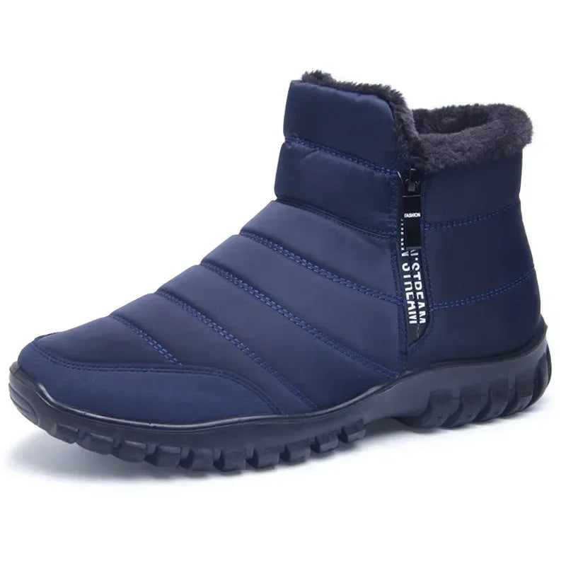 Bottes d'hiver imperméables pour homme et femme, doublure fourrure chaude, parfaites pour neige et froid.