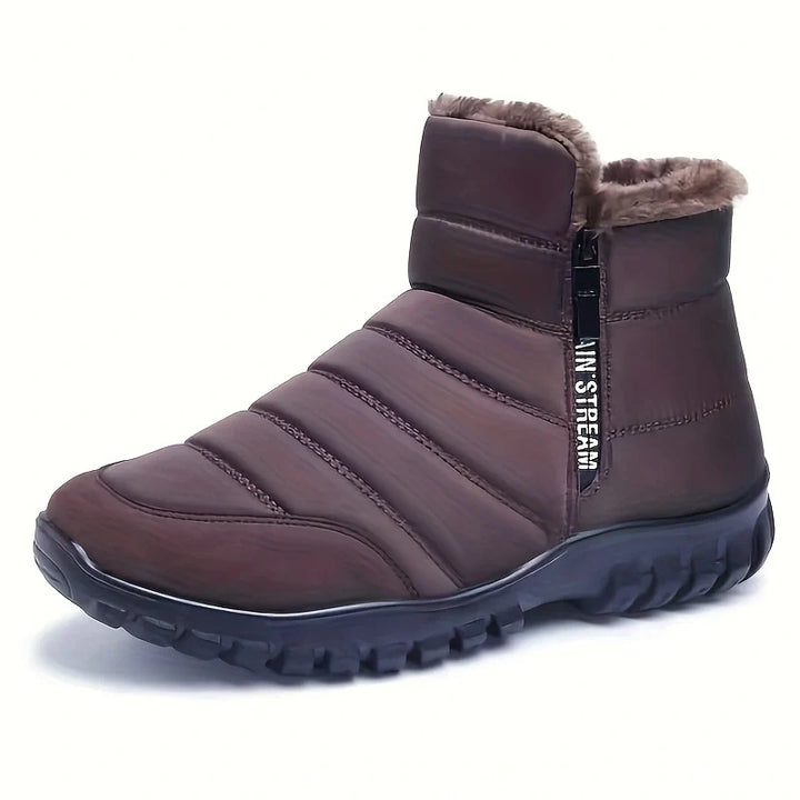 Pratiques bottes de neige imperméables, doublure fourrure pour homme et femme, maintien chaud en hiver.