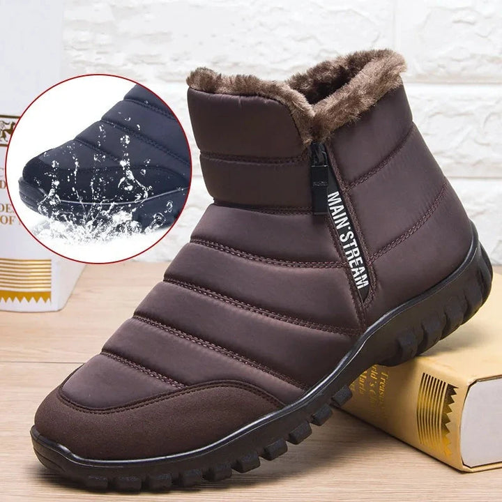 Confortables bottes imperméables homme/femme, doublées fourrure, protection optimale contre le froid hivernal.