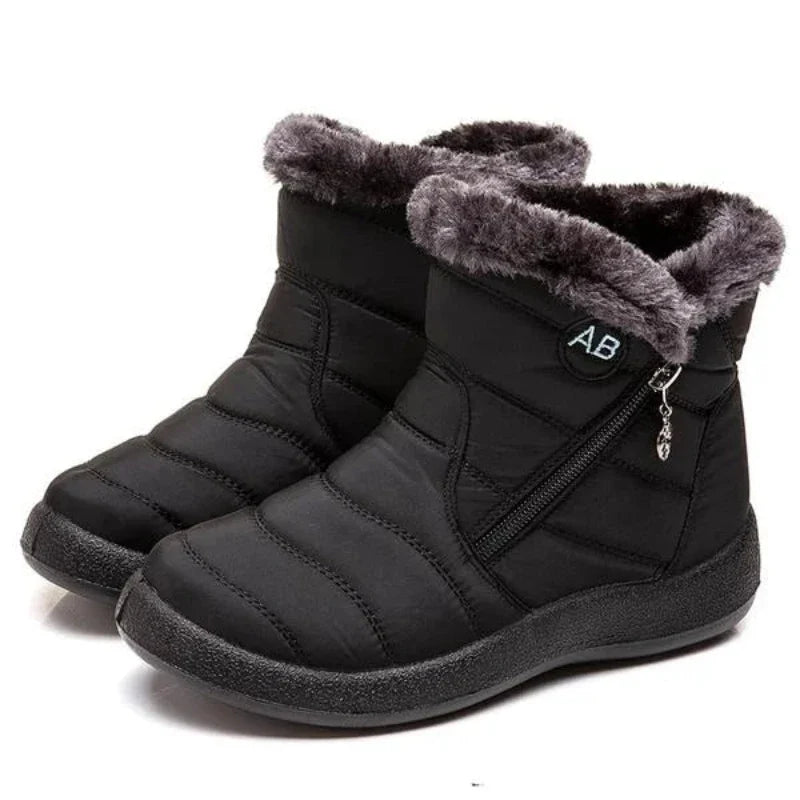 Bottes d'hiver femme A&B™ matelassées et imperméables, avec douce fourrure. Parfaites pour le confort en saison froide.