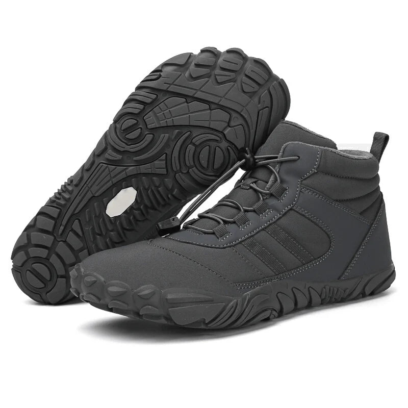 Bottes d'hiver pieds nus chaudes et imperméables, idéales pour hommes et femmes, confort et protection.