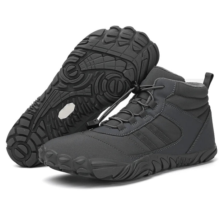 Bottes d'hiver pieds nus chaudes et imperméables, idéales pour hommes et femmes, confort et protection.