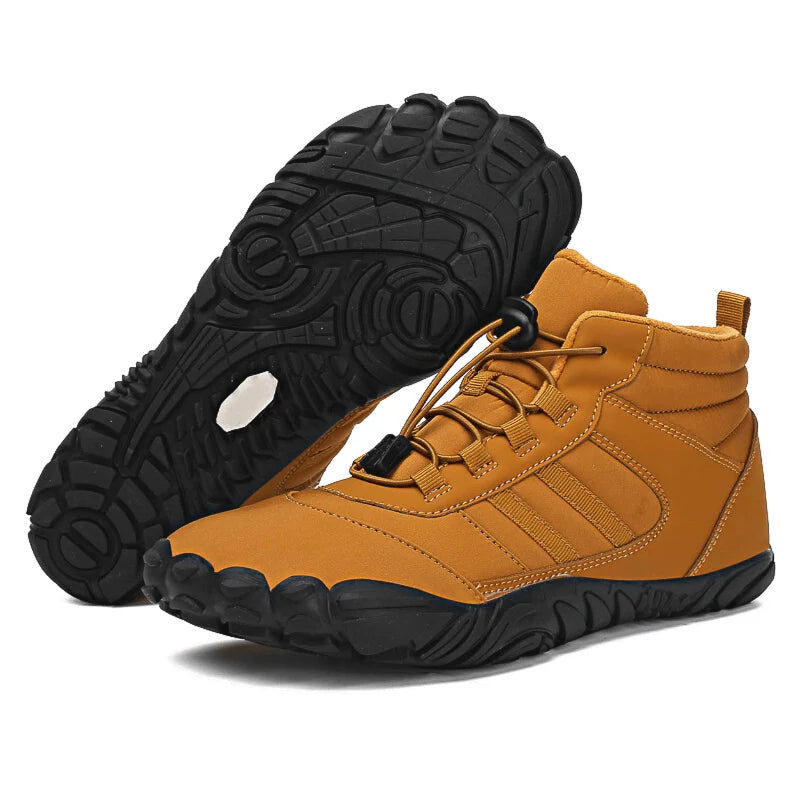 Bottes d'hiver pieds nus pour randonnée, chaudes et imperméables, offrant un confort antidérapant pour la neige.