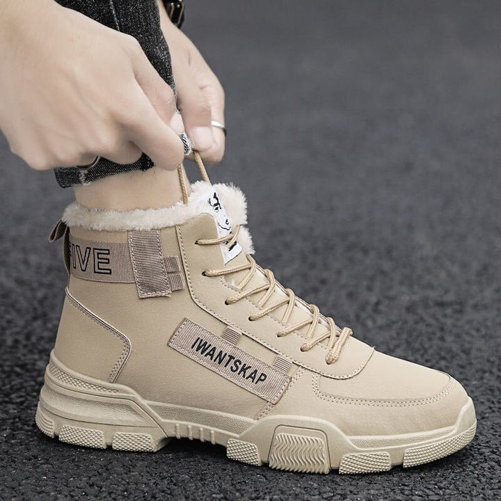 Bottes unisexes à lacets, chaudes et fourrées, parfaites pour l'hiver, la neige et le confort après-ski.