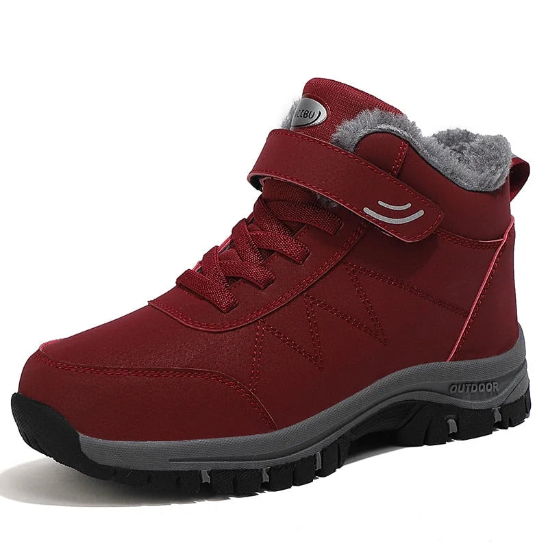 Bottes d'hiver confortables, imperméables et chaudes, avec doublure fourrée pour protection contre le froid.