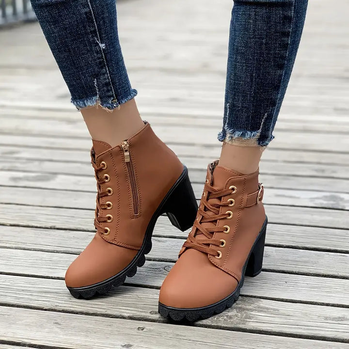Bottes de cheville pour femmes à talons hauts, élégantes et confortables. Parfaites pour l'automne-hiver.