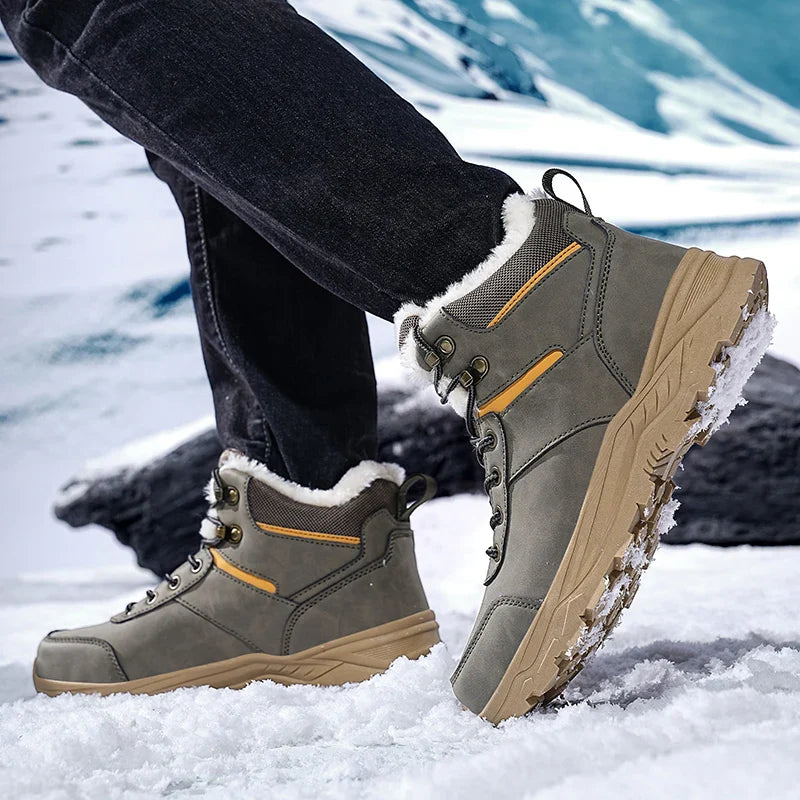Bottes d'hiver chaudes avec doublure pour homme et femme, parfaites contre le froid en neige et randonnée.