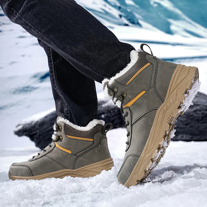 Bottes d'hiver chaudes avec doublure pour homme et femme, parfaites contre le froid en neige et randonnée.