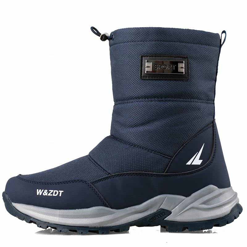 Bottes d'hiver homme avec semelle antidérapante et isolation thermique, pour un confort optimal dans la neige.