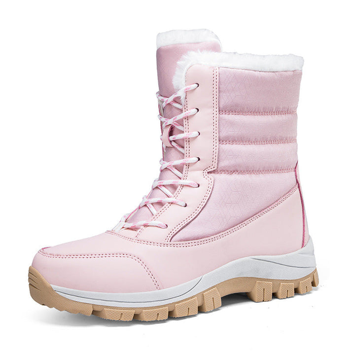 Bottes imperméables femmes, robustes et chaudes, parfaites pour toutes activités hivernales.