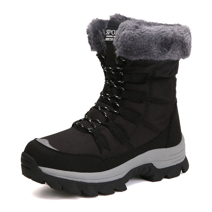 Bottes hiver femmes élégantes et confortables, parfaites pour la neige et le froid.