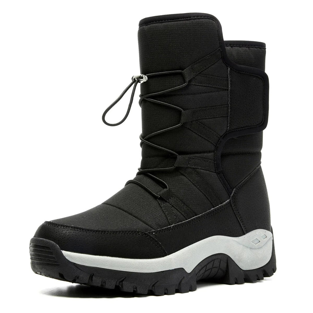 Bottes de neige chaudes et imperméables pour hommes, conçues pour un confort hivernal optimal et durable.
