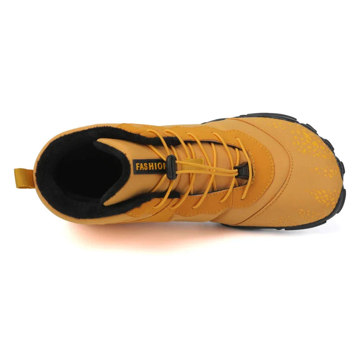 Bottes de neige pieds nus jaunes, chaudes, flexibles et antidérapantes, idéales pour homme et femme en hiver.
