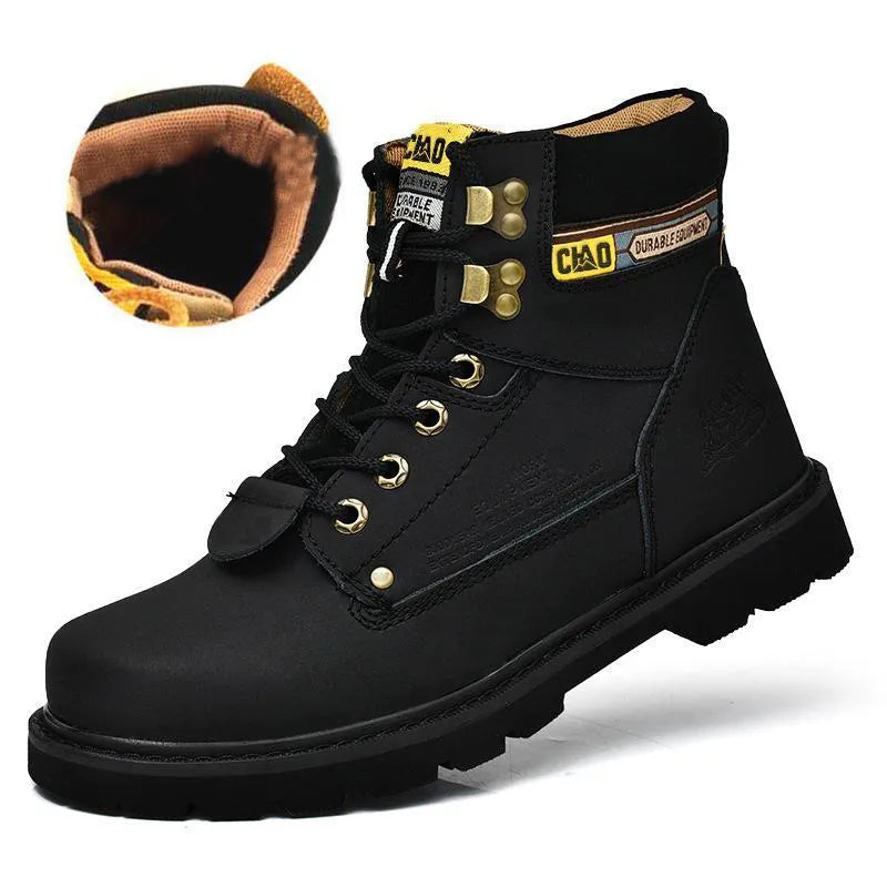 Bottes d'hiver chaudes et confortables à lacets, style rétro pour aventures en extérieur.