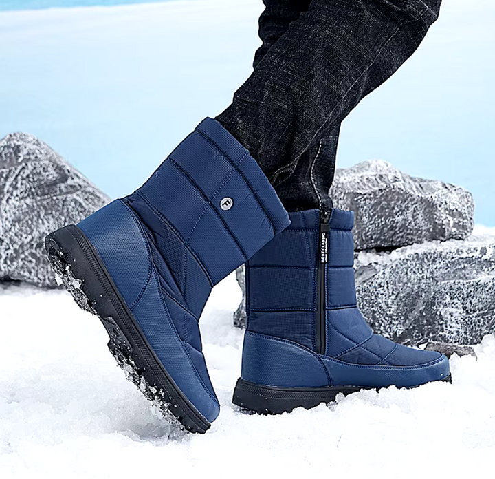 Détail de la semelle antidérapante des bottes de neige unisexes, assurant une adhérence optimale.